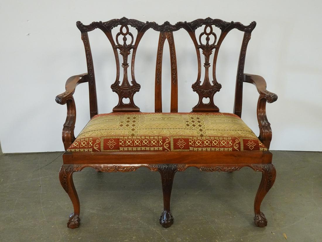 Chippendale Style Chairback Settee (1 of 3)