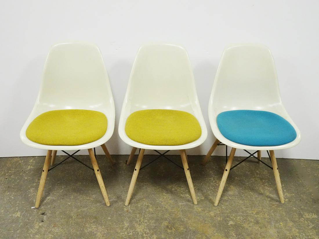 Set of Three Eames DFSW Chairs (1 of 3)