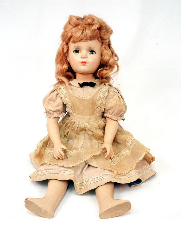 Madame Alexander composition doll, 20", green sleep: Madame Alexander composition doll, 20", green sleep eyes, painted mouth, original outfit