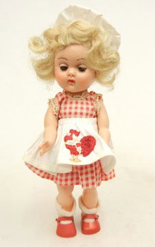 Vogue Ginny bend knee walker, in rare 1960: Vogue Ginny bend knee walker, in rare 1960 barbeque outfit, 8"