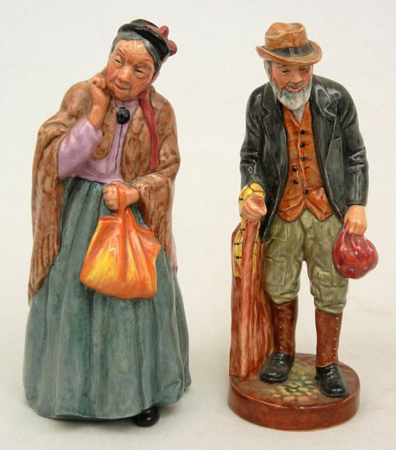 Two Royal Doulton figurines "The Gaffer" HN 2053 8": Two Royal Doulton figurines "The Gaffer" HN 2053 8", and "Bridget" HN 2070 8 1/2"