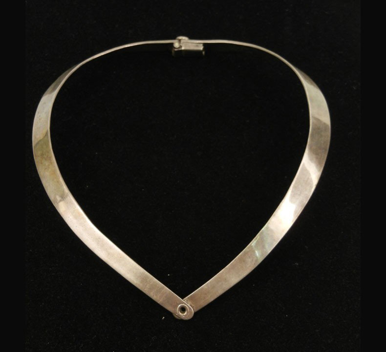 Mexican sterling silver collar necklace, necklace - 2