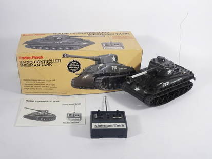 1980's Radio Shack Sherman Tank: Circa 1980's Radio Shack-Division of Tandy Corporation Radio Controlled Sherman Tank with its original box