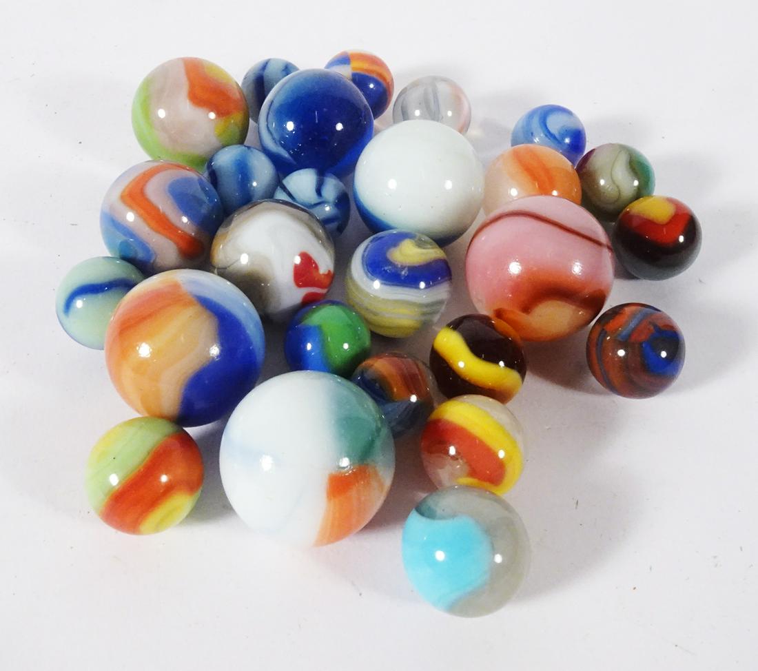 Vintage Machine Made Glass Marbles Grouping (1 of 2)