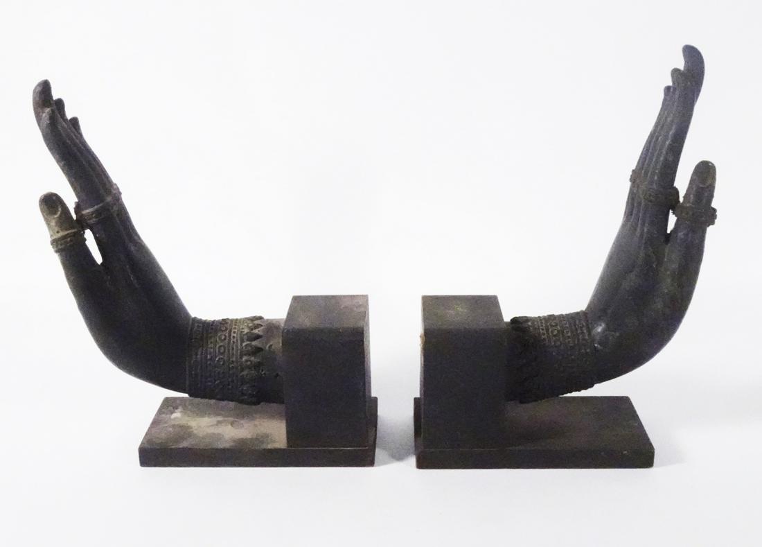Pair of Thai Bronze Buddha Hands (1 of 3)