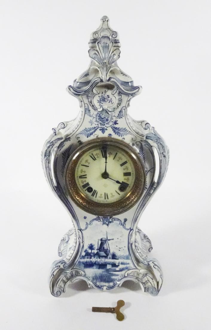 Royal Bonn Delft Case Mantle Clock (1 of 4)