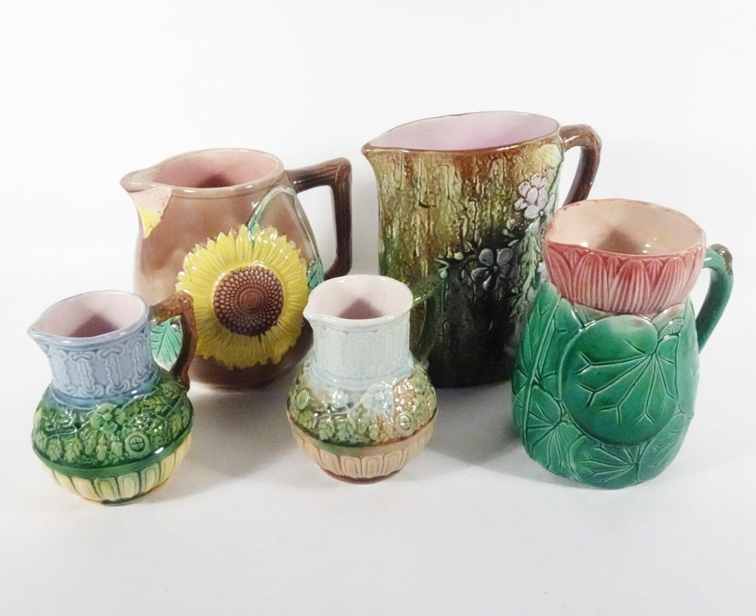 Majolica Pitchers Grouping (1 of 6)