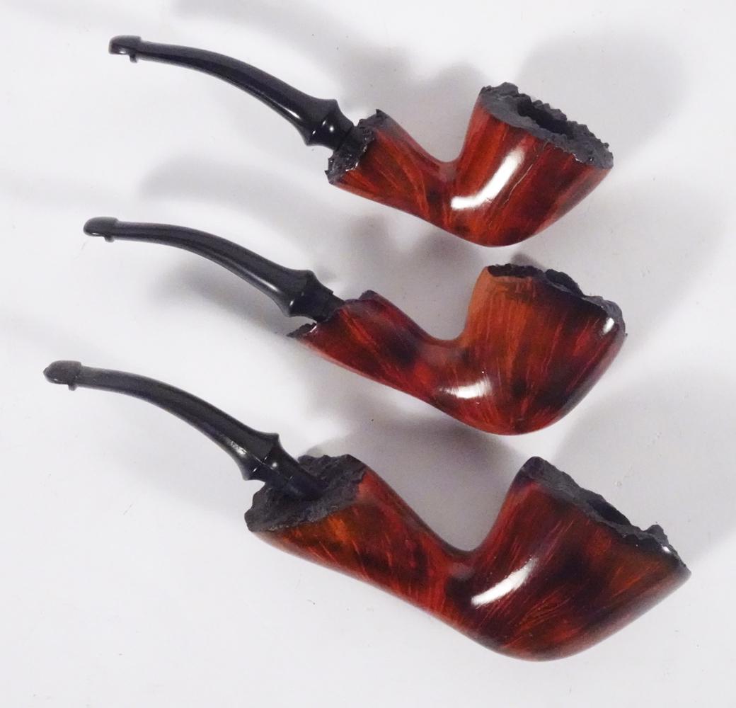 Vintage Italian Burl Wood Smoking Pipe Grouping (1 of 3)