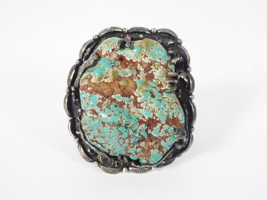 Very Large Sterling Turquoise Nugget Cuff (1 of 6)