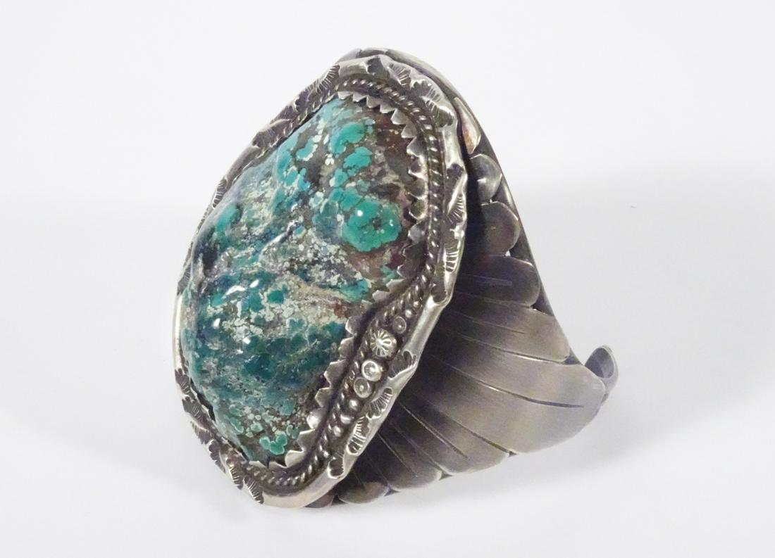 Large Turquoise Nugget Sterling Cuff (1 of 3)