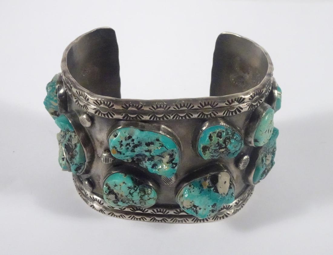 Turquoise Nugget Sterling Cuff (1 of 2)