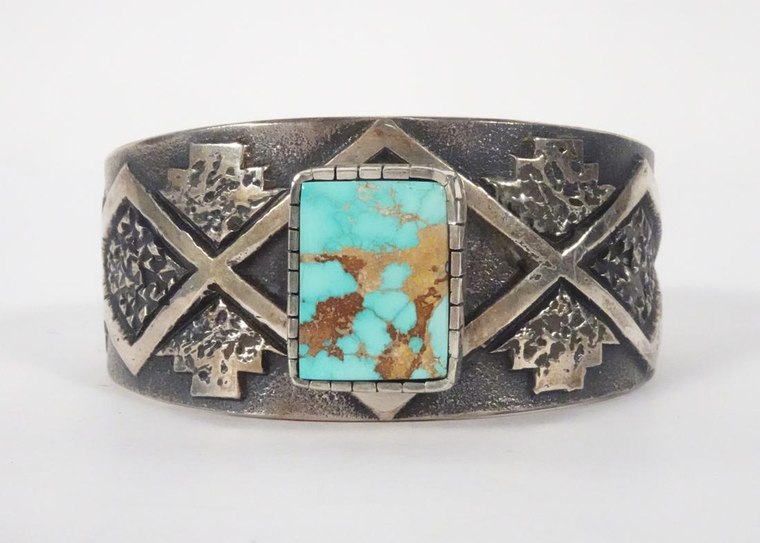 Sterling Cuff Rectangular Turquoise (1 of 4)
