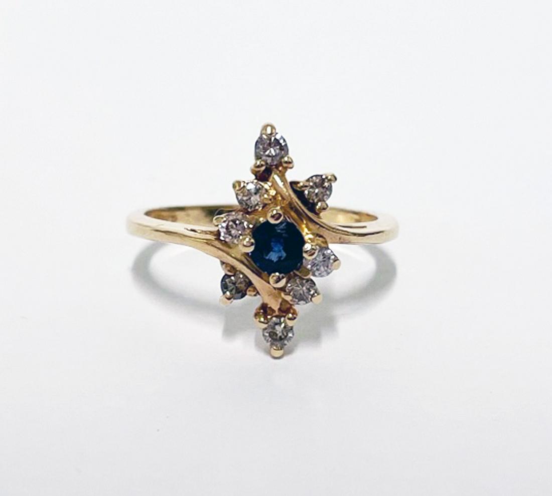 14K Gold Sapphire Diamond Ring (1 of 3)