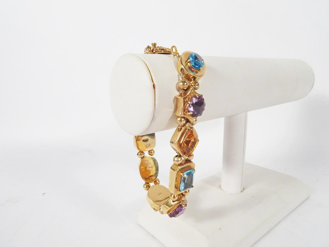 14K Gold Colored Stones Bracelet (1 of 2)