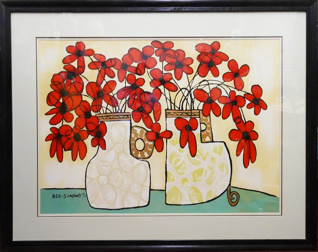 Avi Ben-Simhon Colored Serigraph on Paper (1 of 3)