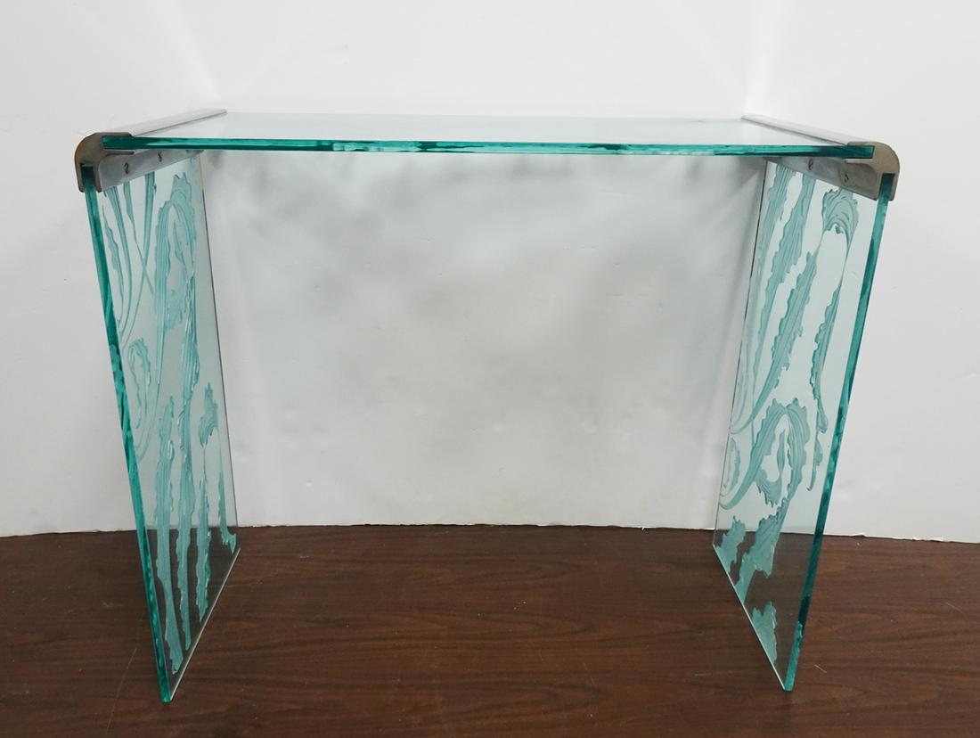Designer/Decorator Style Glass Console Table (1 of 3)