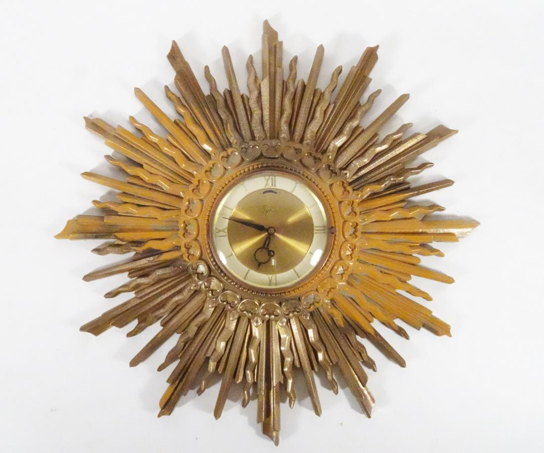 Syracuse Ornamental Co. Sunburst Wall Clock (1 of 5)