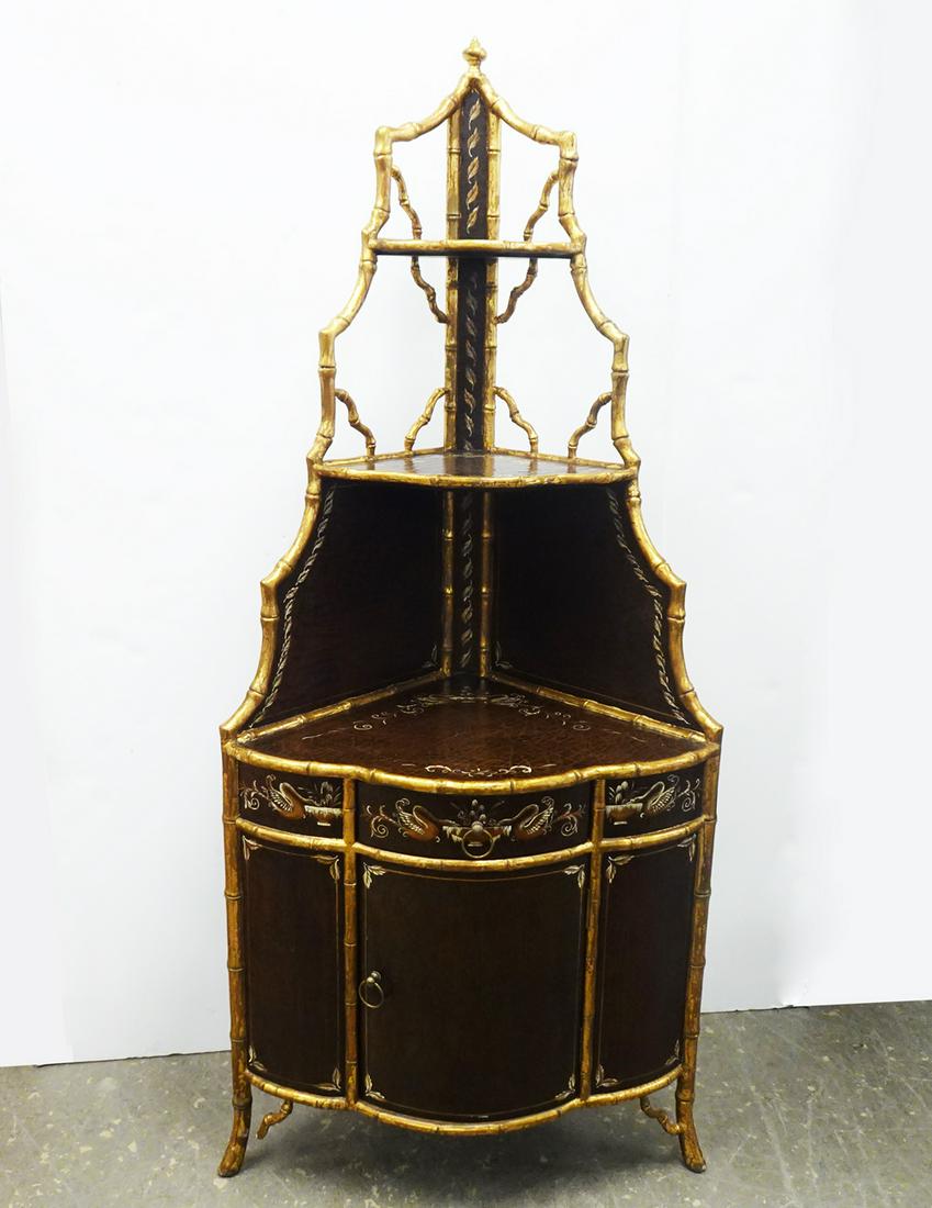 Faux Bamboo Corner Stand (1 of 3)