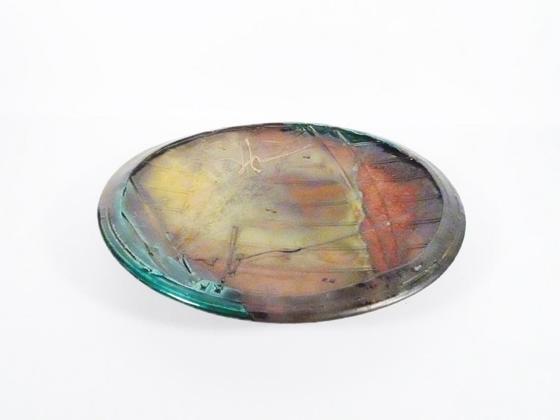 Raku Studio Pottery Wall Charger (1 of 3)