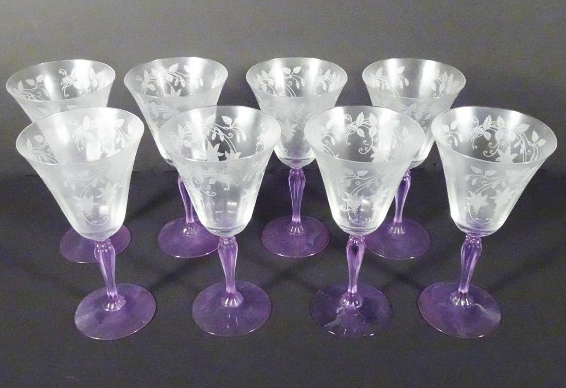 Fostoria Glass Fuchsia Wisteria Water Goblets (1 of 3)