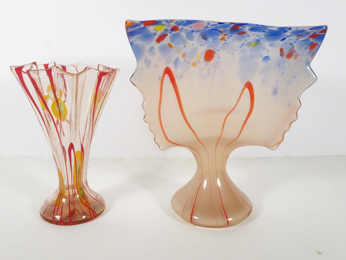 Czechoslovakian Art Glass Vases (1 of 3)