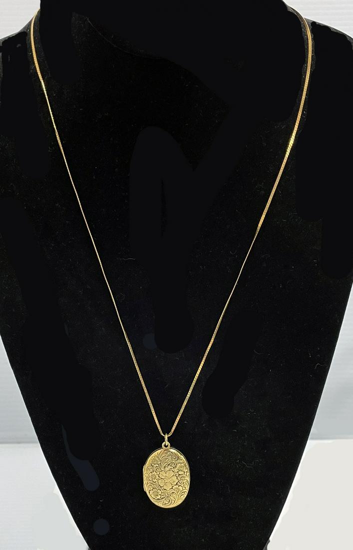 14K Yellow Gold Locket and Chain (1 of 5)