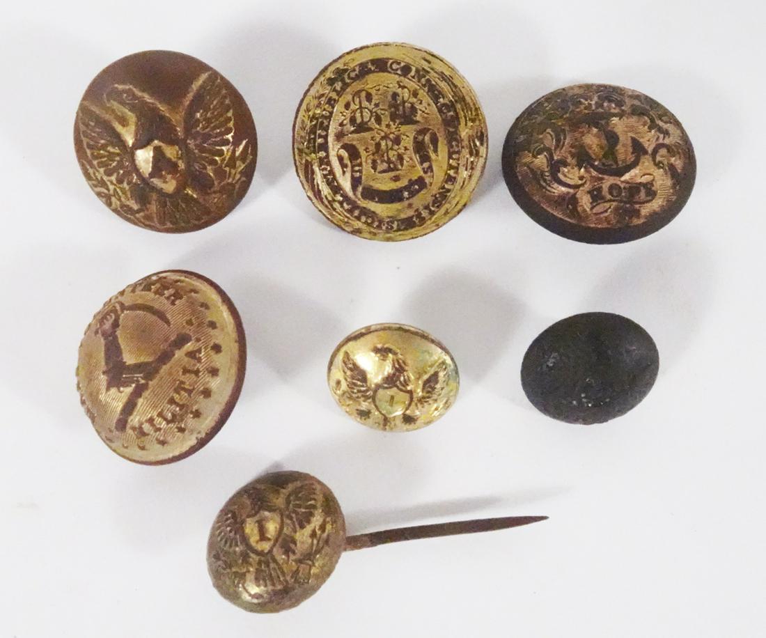 U.s. Civil War Uniform Buttons Grouping Auction