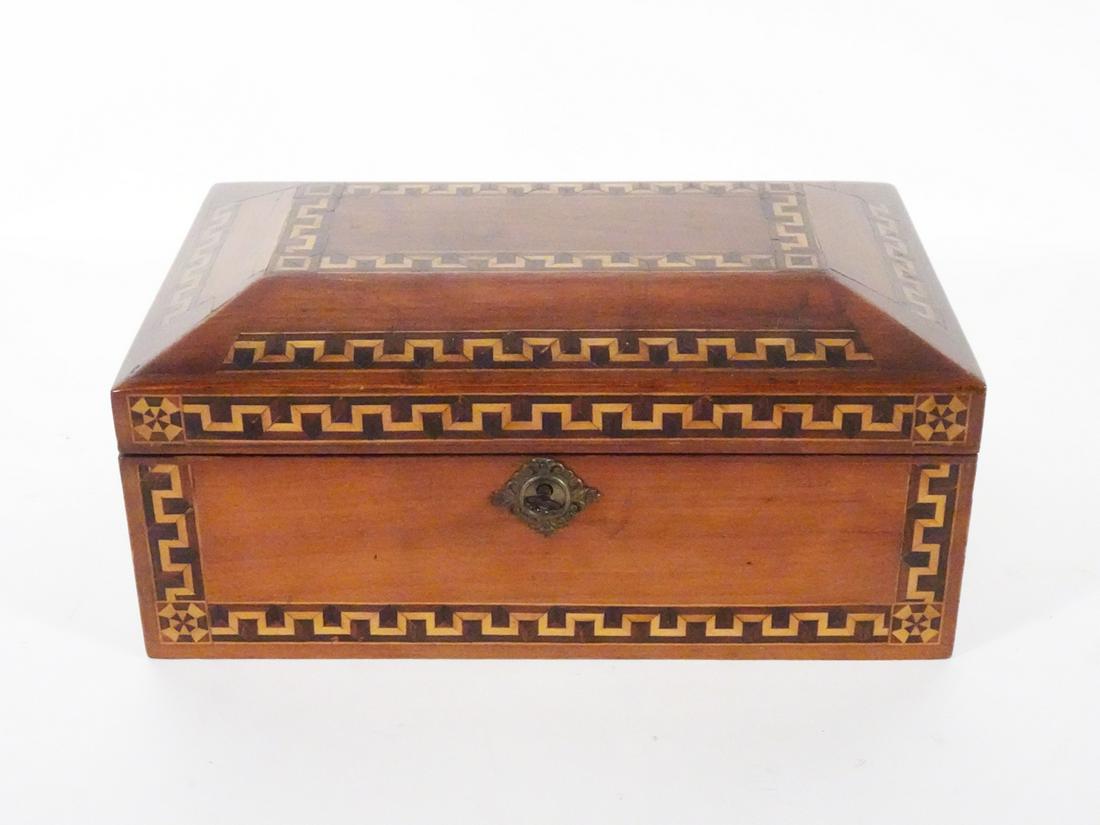 Marquetry Inlaid Walnut Jewelry Box (1 of 2)