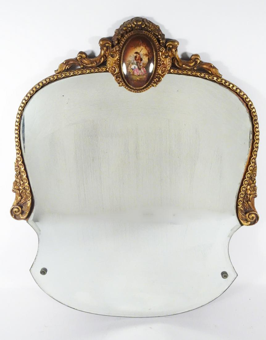 French Style Mirror w/Porcelain Medallion (1 of 3)