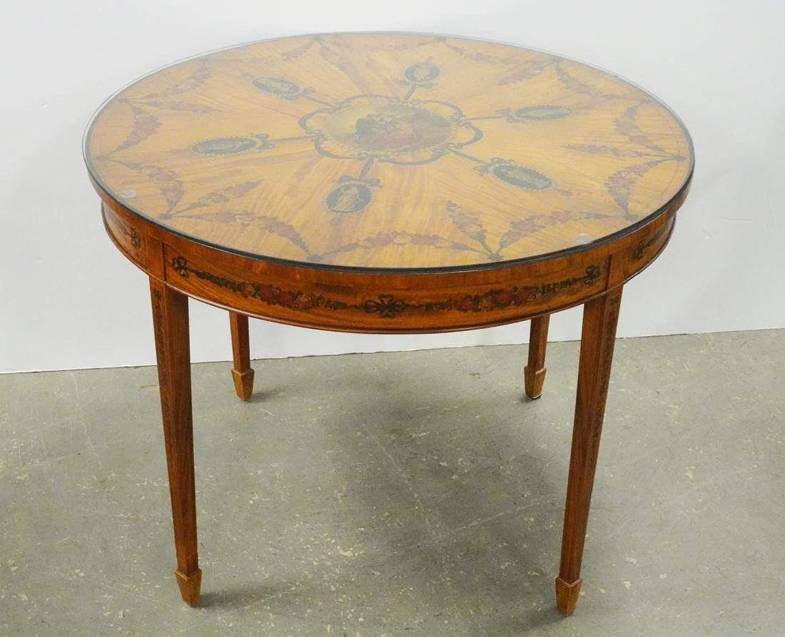 Hand Painted Italian Fruitwood Center Table (1 of 3)
