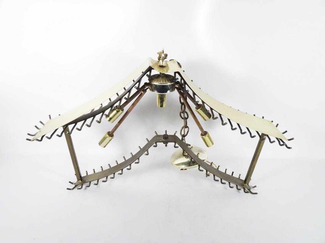 Camer Chrome and Brass Pagoda Chandeliers (1 of 3)