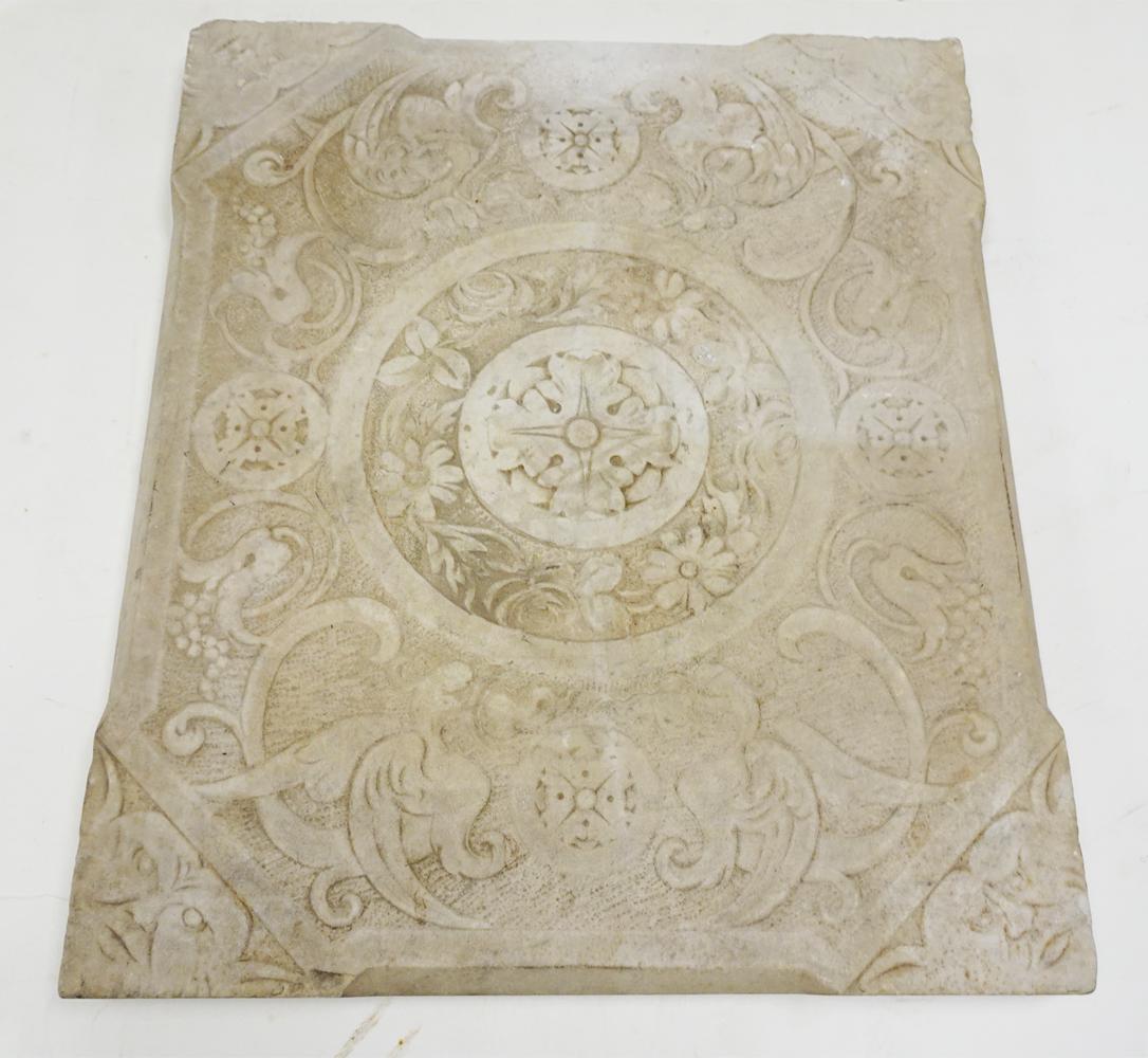 Carved Marble Architectural Plaque (1 of 2)