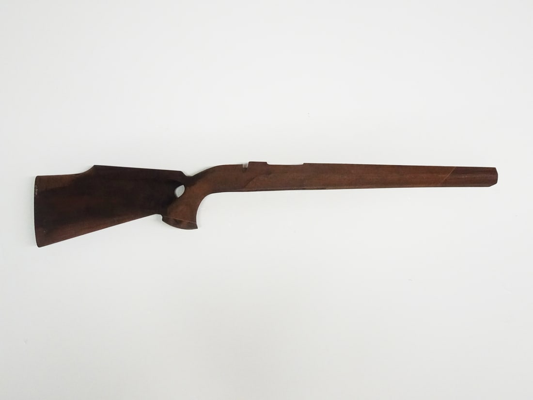 Rough finished wood sporting rifle stock: Rough finished wood sporting rifle stock. 34" X 2 1/2" X 2 1/2".