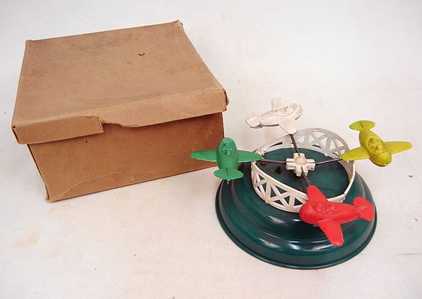 1950's French windup carousel toy in original box,: 1950's French windup carousel toy in original box, no key