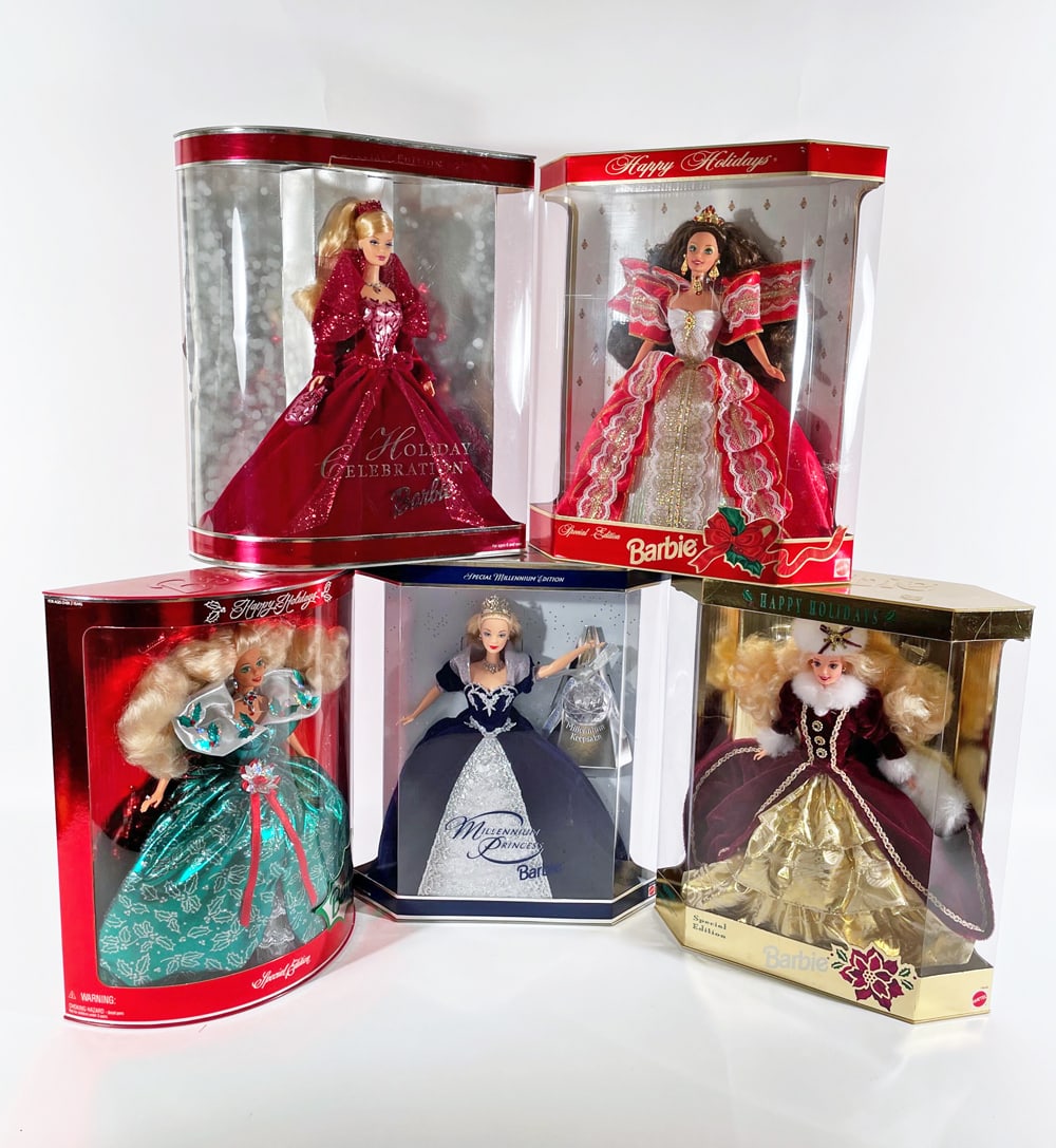Five Special Edition Barbies in cases (1 of 1)