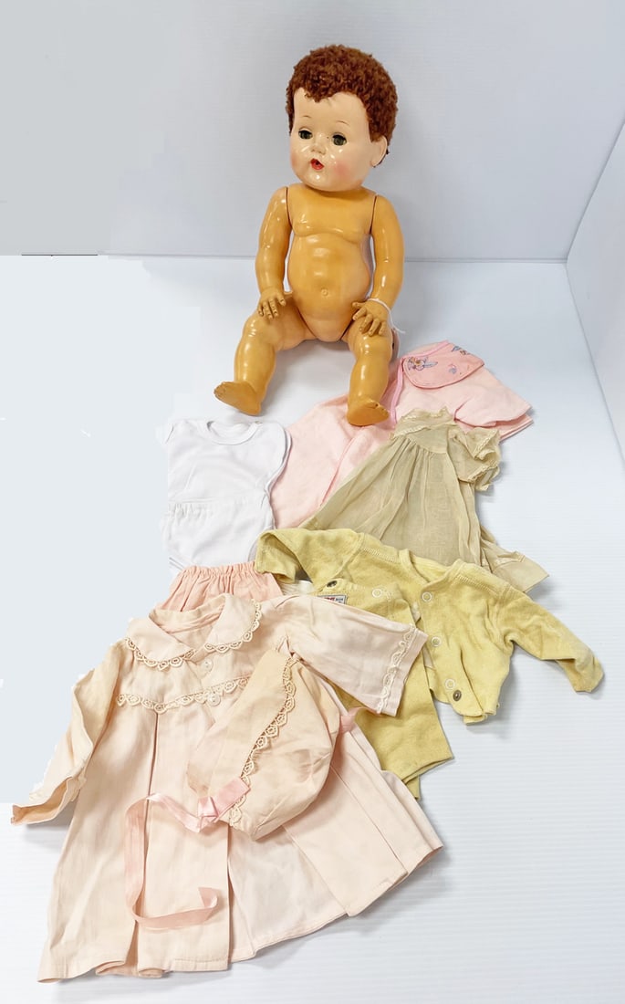 American Character 1950's Tiny Tears doll with assorted clothing (1 of 4)