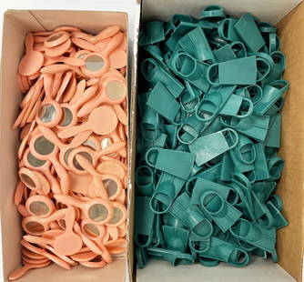 Vogue 1950's old factory stock: Vogue 1950's old factory stock marked Ginny green swim fins over 125 pairs and over 100+ original issued mirrors