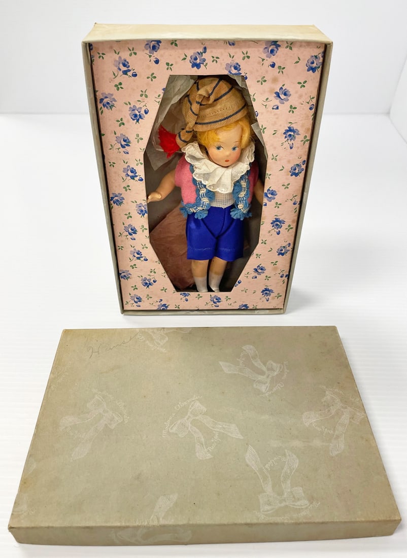 Madame Alexander 1930-1940 7" Little Betty series Hansel in original marked box (1 of 3)