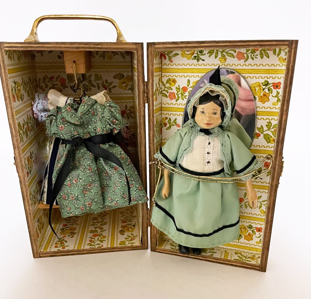 Wooden Hitty Doll With Wardrobe