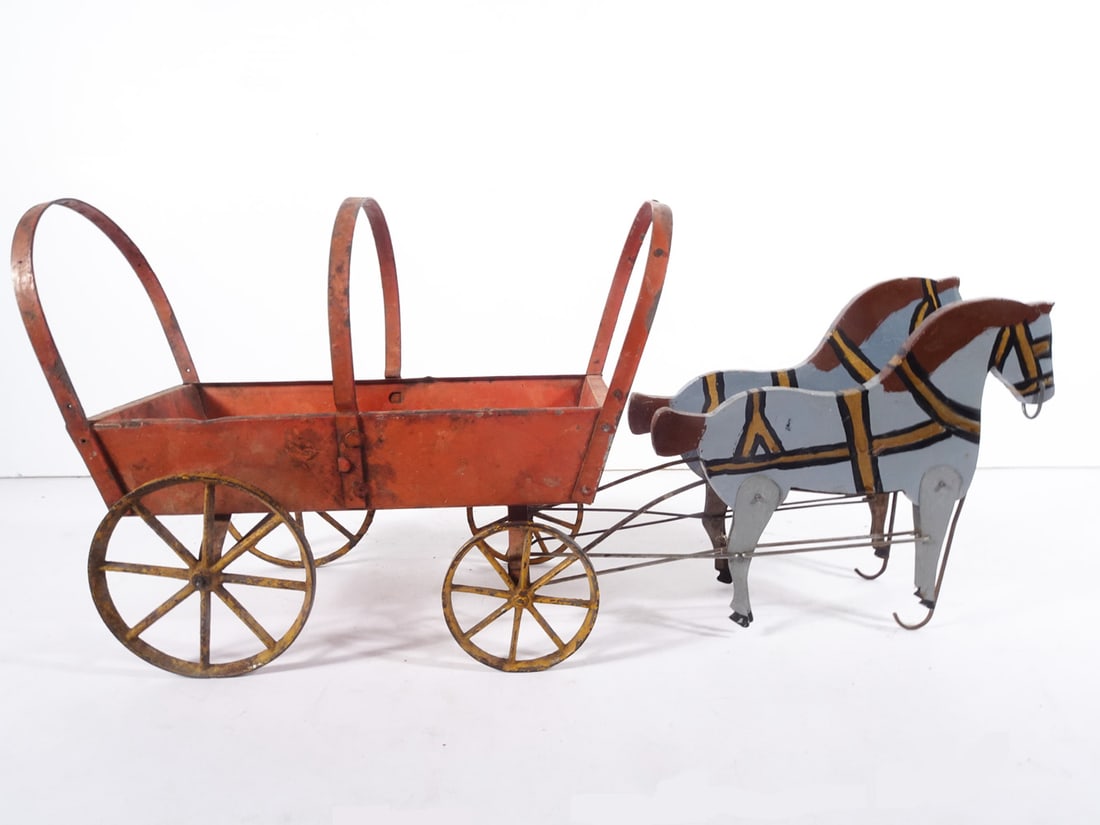 Gibbs Horse Drawn Wagon Pull Toy (1 of 2)