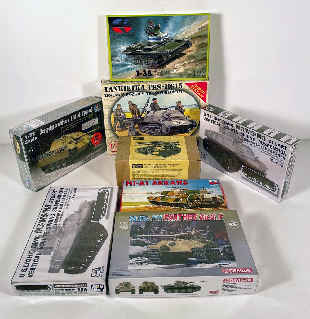 Assorted Military Vehicles Model Kits Grouping (1 of 1)
