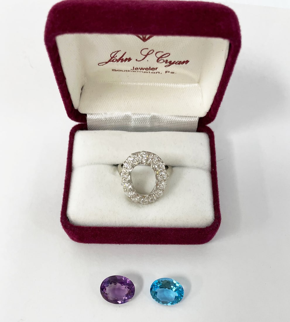 14k White Gold Diamond Quartz Ring (1 of 3)