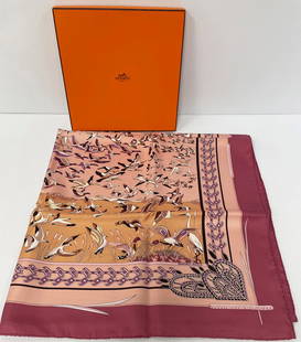 Hermes Paris Libres Comme L'Air Silk Scarf: Hermes Paris Libres Comme L'Air silk scarf, designed by Annie Faivre in 2003, comes with its original box, 36" x 36"