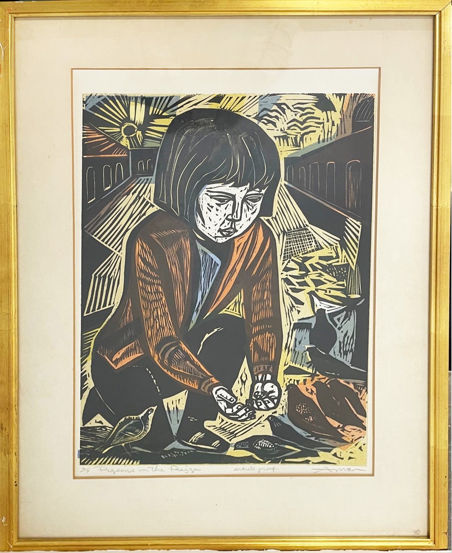 Irving Amen Woodcut on Paper (1 of 1)