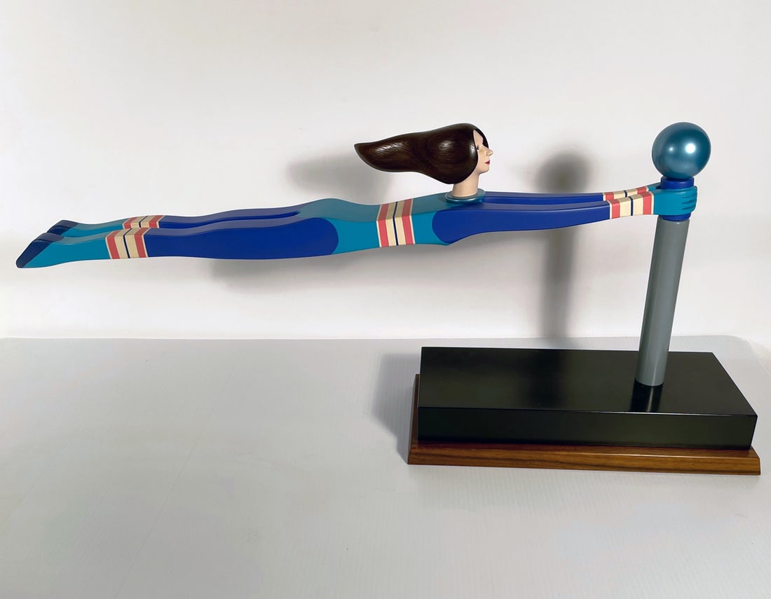 James W. Eaton Hand Painted Wood Sculpture (1 of 3)