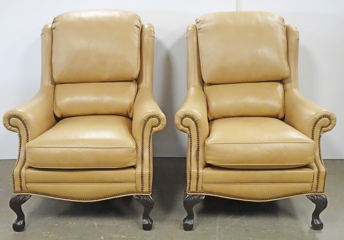 Pair of Hancock and Moore Leather Lounge Chairs (1 of 3)