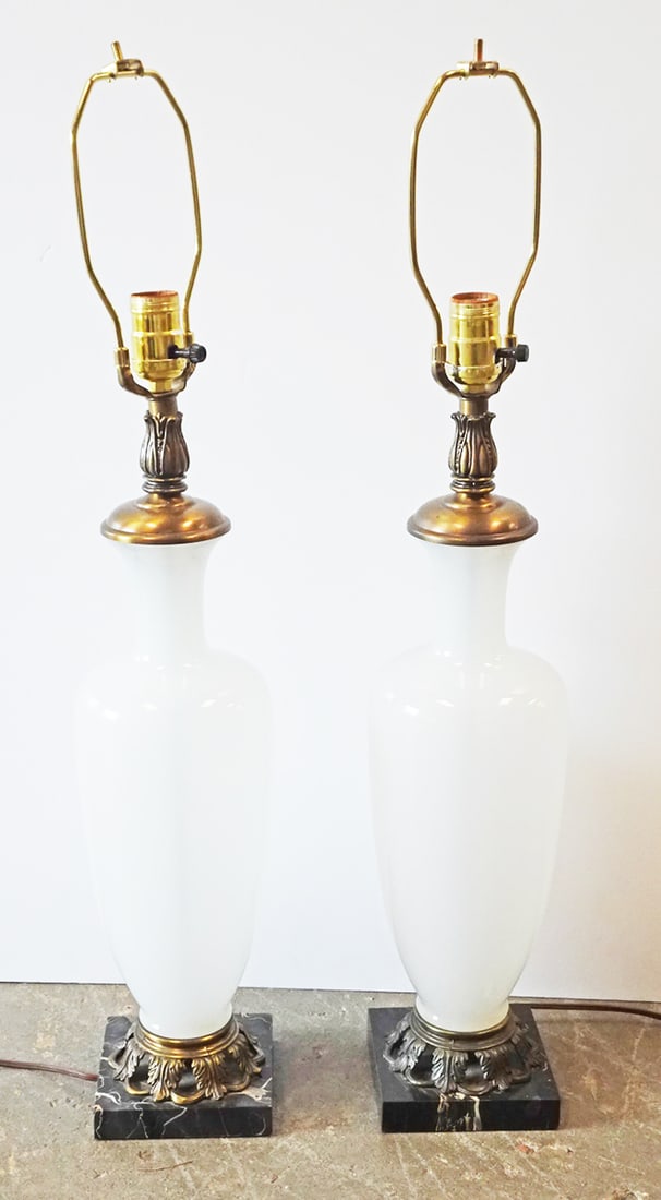 Pair of Opalescent Glass Table Lamps (1 of 1)