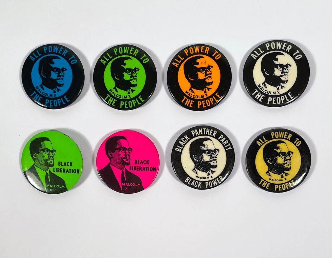 Malcolm X Black Panther Party Pin Back Buttons (1 of 2)