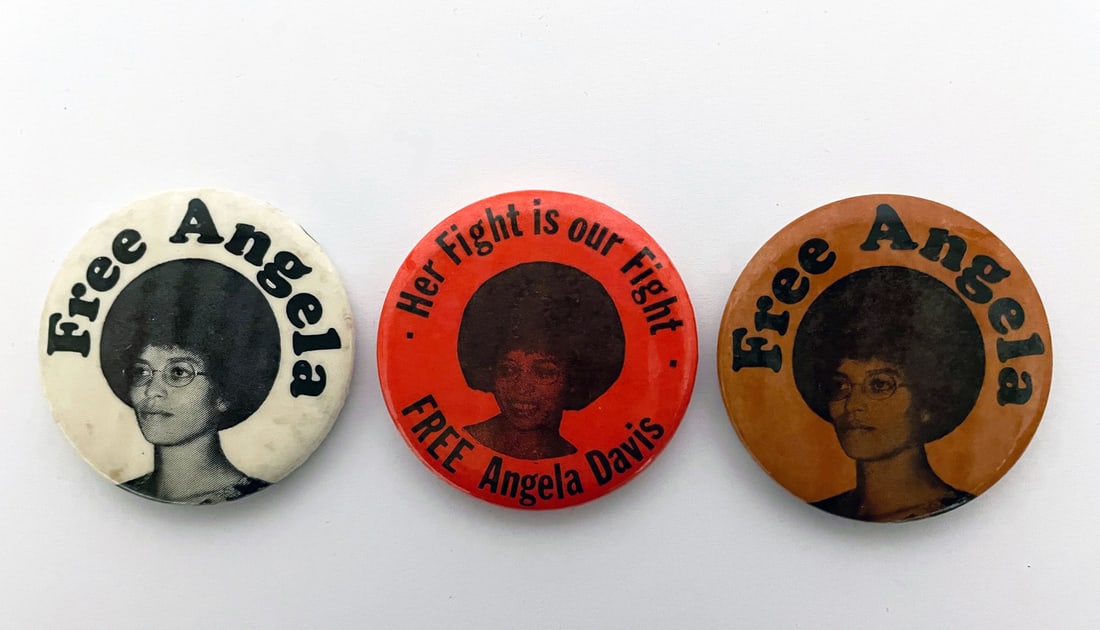 Angela Davis Black Panther Party Pin Back Buttons (1 of 2)