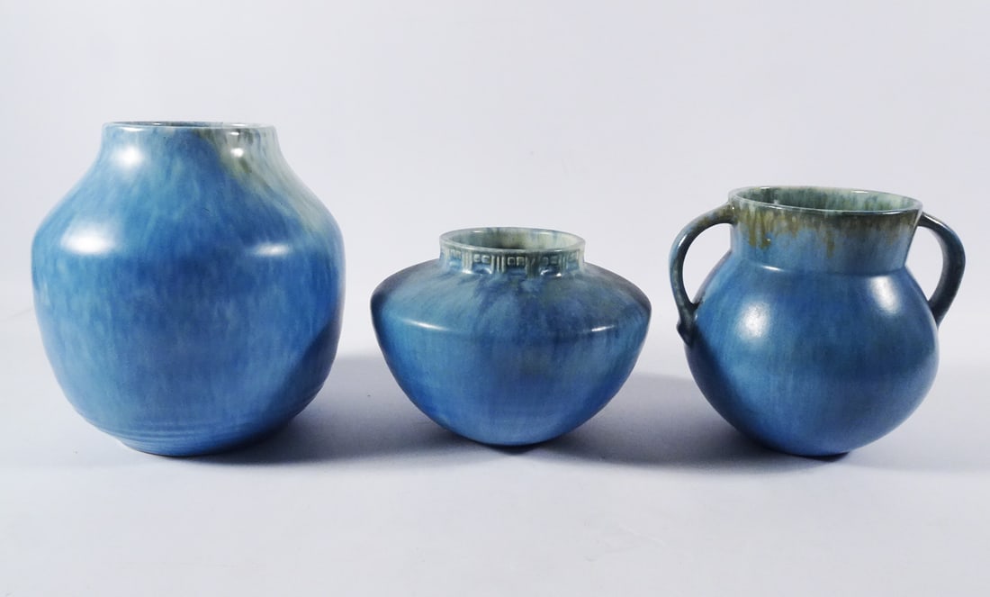 Roseville Pottery Tourmaline Vases Grouping (1 of 3)